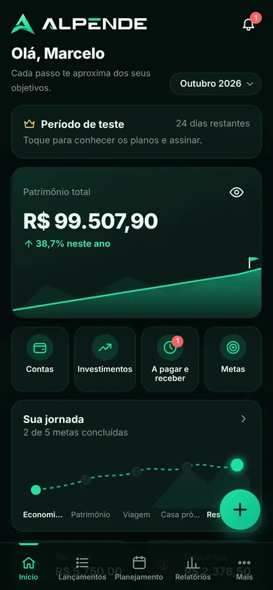 Tela do Alpende: Tela inicial